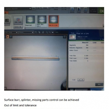 Round Stick Visualy and Dimension Selection Quality Control Machine